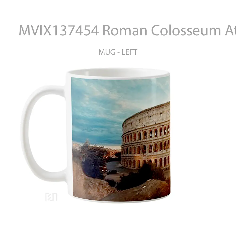 Mug Roman Colosseum At Sunset Gelas Pemandangan Alam - All-side / Desain