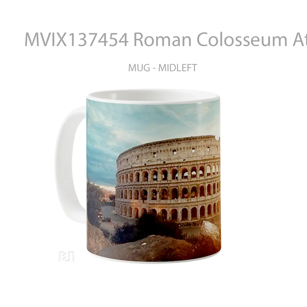 Mug Roman Colosseum At Sunset Gelas Pemandangan Alam - All-side / Desain