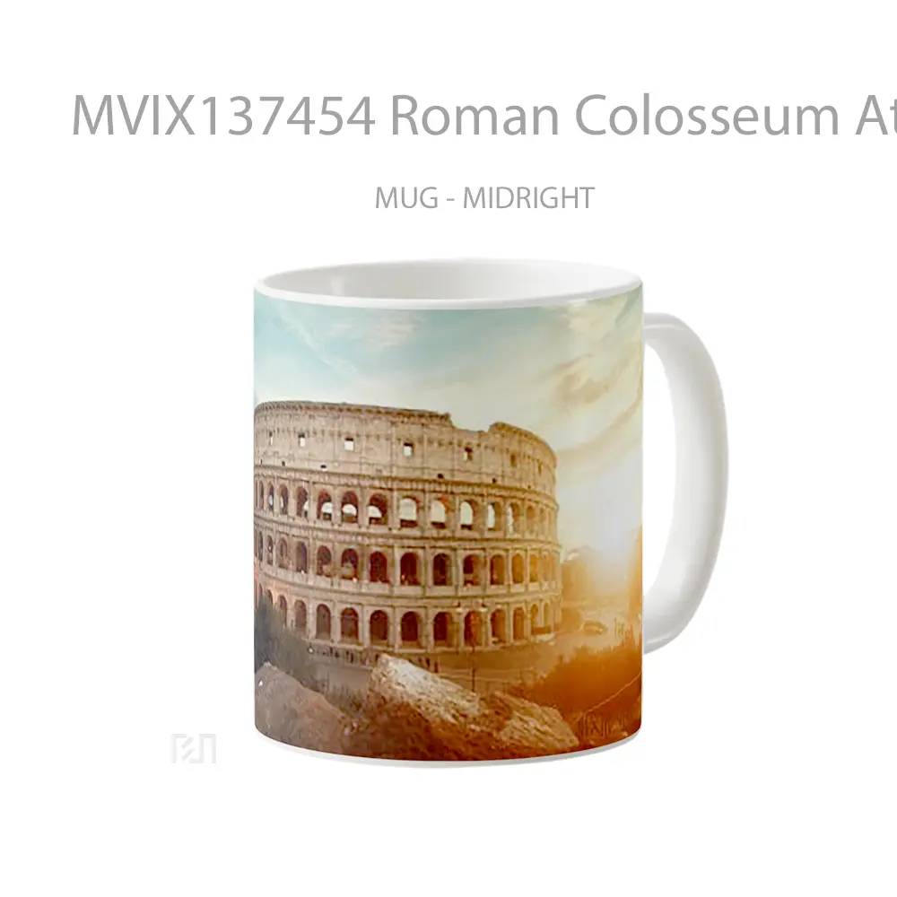 Mug Roman Colosseum At Sunset Gelas Pemandangan Alam - All-side / Desain