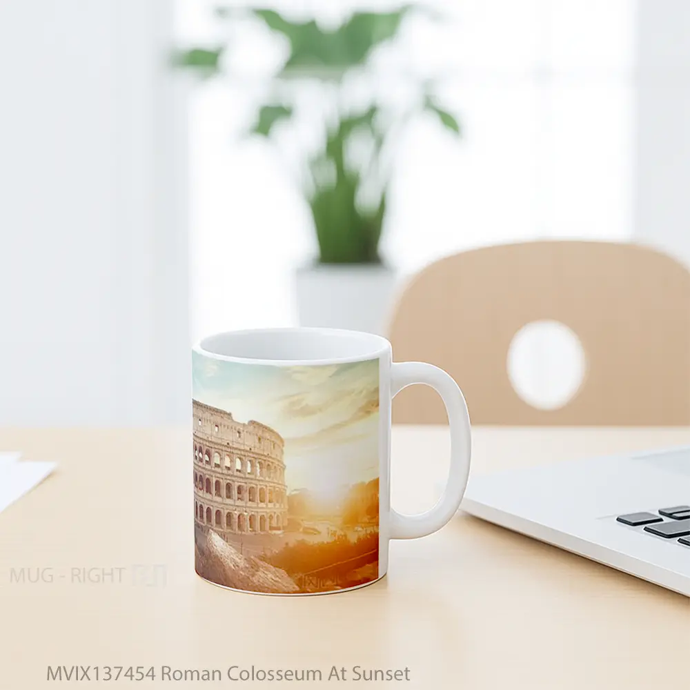 Mug Roman Colosseum At Sunset Gelas Pemandangan Alam - All-side / Desain
