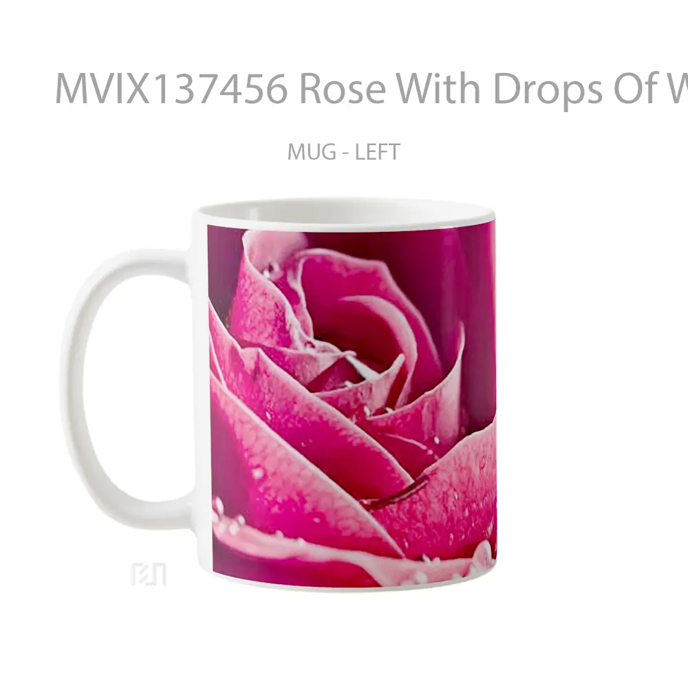 Mug Rose With Drops Of Water Gelas Pemandangan Alam - All-side / Desain