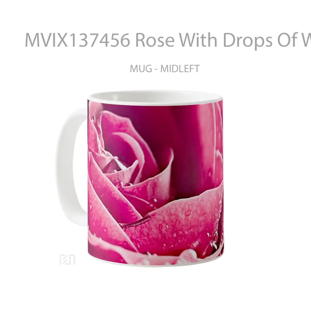 Mug Rose With Drops Of Water Gelas Pemandangan Alam - All-side / Desain