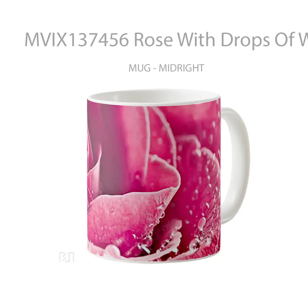 Mug Rose With Drops Of Water Gelas Pemandangan Alam - All-side / Desain