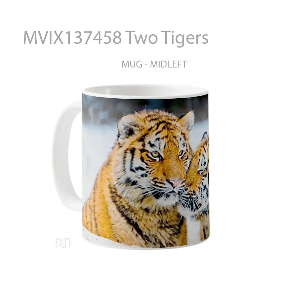 Mug Two Tigers Gelas Hewan Lucu - All-side / Desain