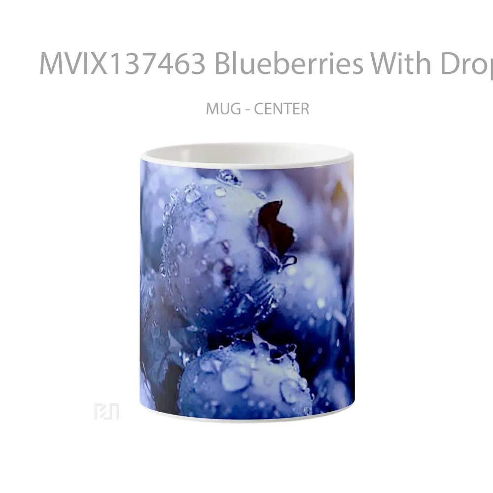 Mug Blueberries With Drops Of Water Gelas Pemandangan Alam