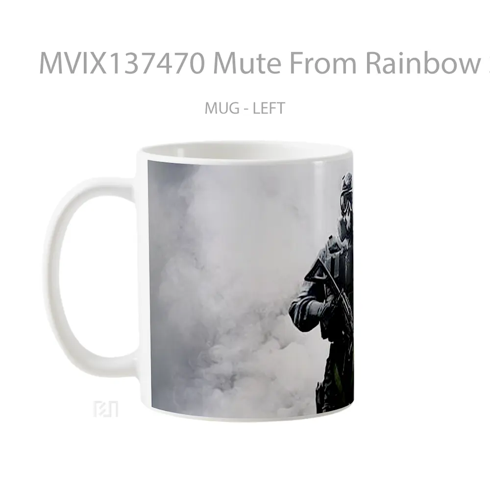 Mug Mute From Rainbow Six Siege Gelas Keramik Unik - All-side / Desain
