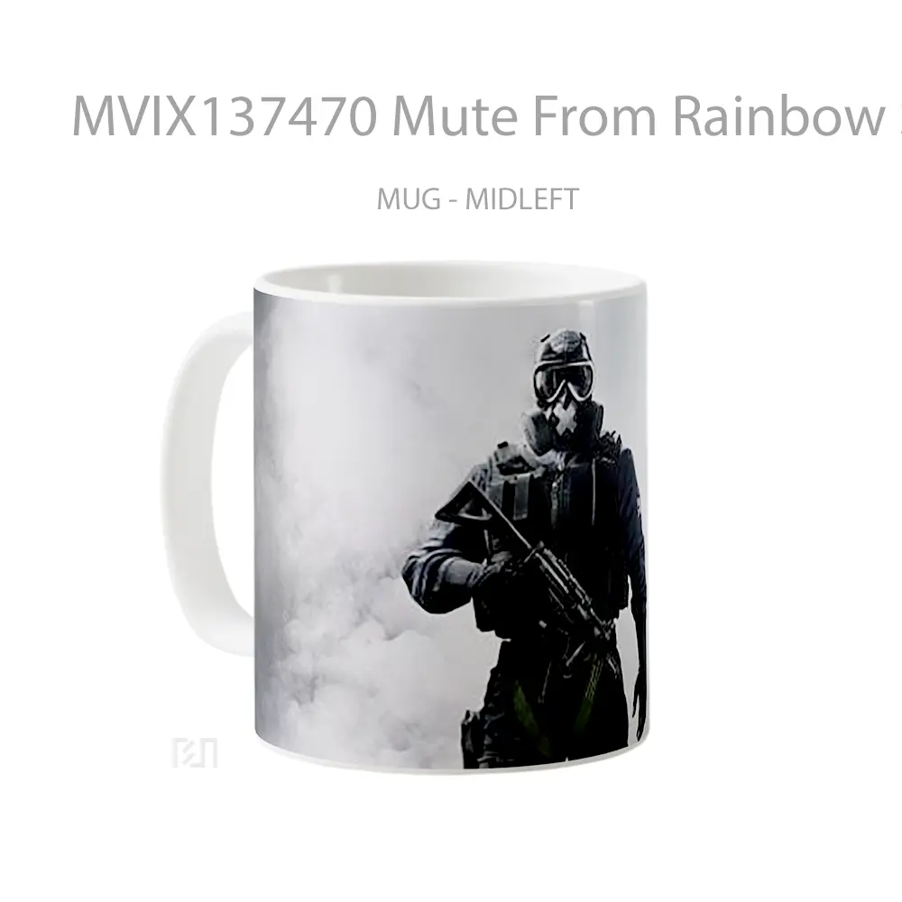 Mug Mute From Rainbow Six Siege Gelas Keramik Unik - All-side / Desain