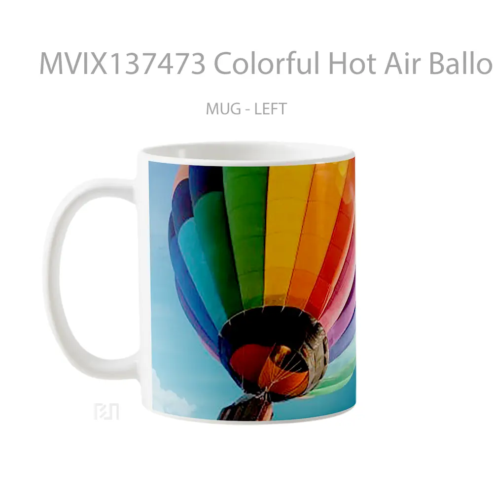 Mug Colorful Hot Air Balloon V2 Gelas Keramik Unik - All-side / Desain