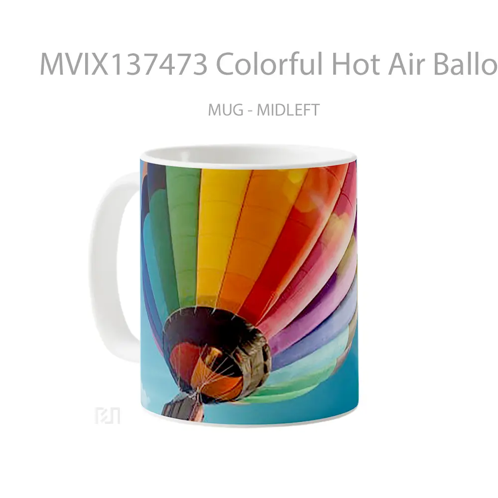 Mug Colorful Hot Air Balloon V2 Gelas Keramik Unik - All-side / Desain