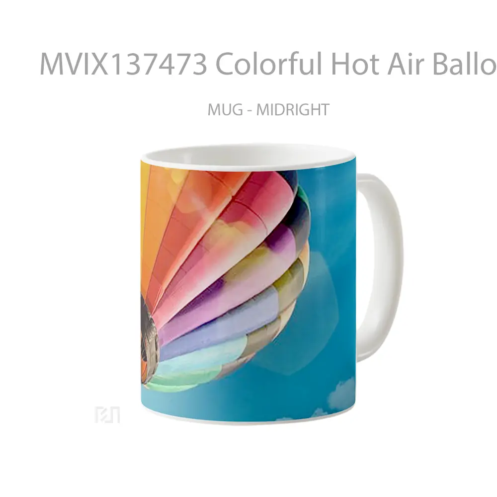 Mug Colorful Hot Air Balloon V2 Gelas Keramik Unik - All-side / Desain