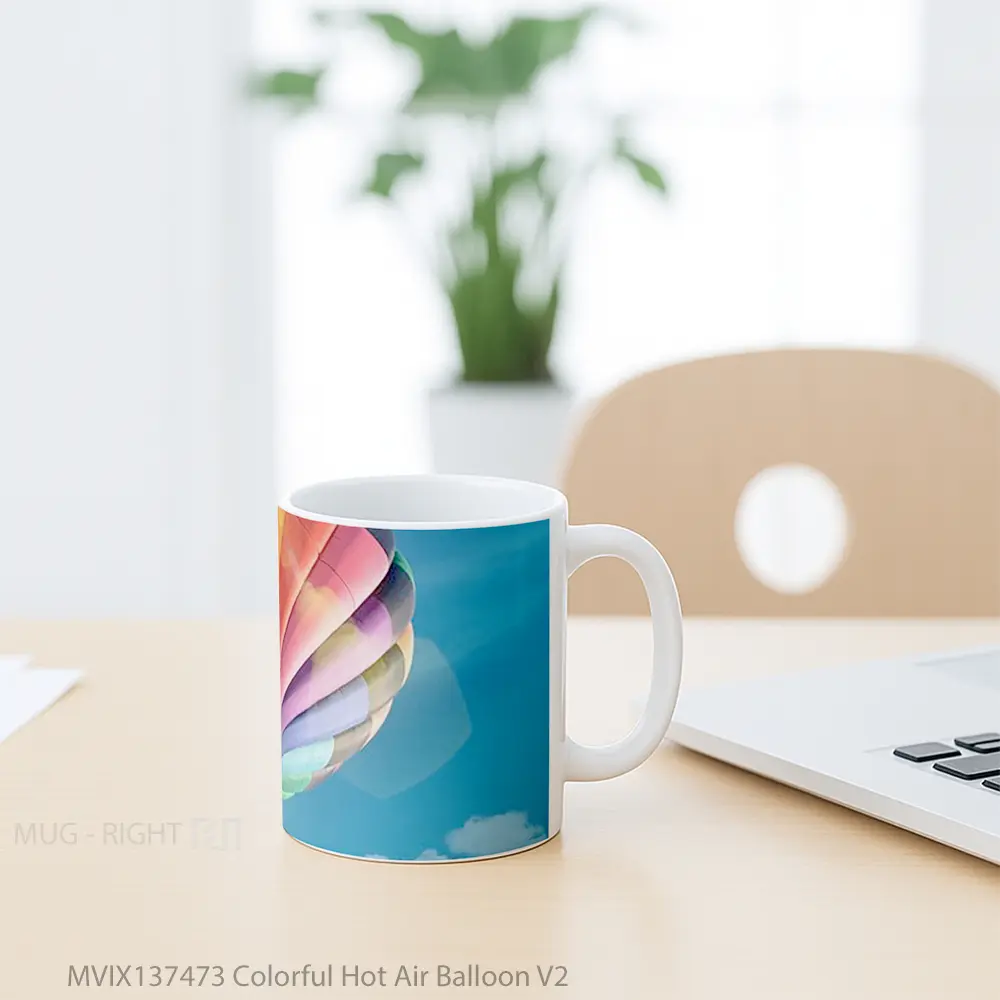 Mug Colorful Hot Air Balloon V2 Gelas Keramik Unik - All-side / Desain