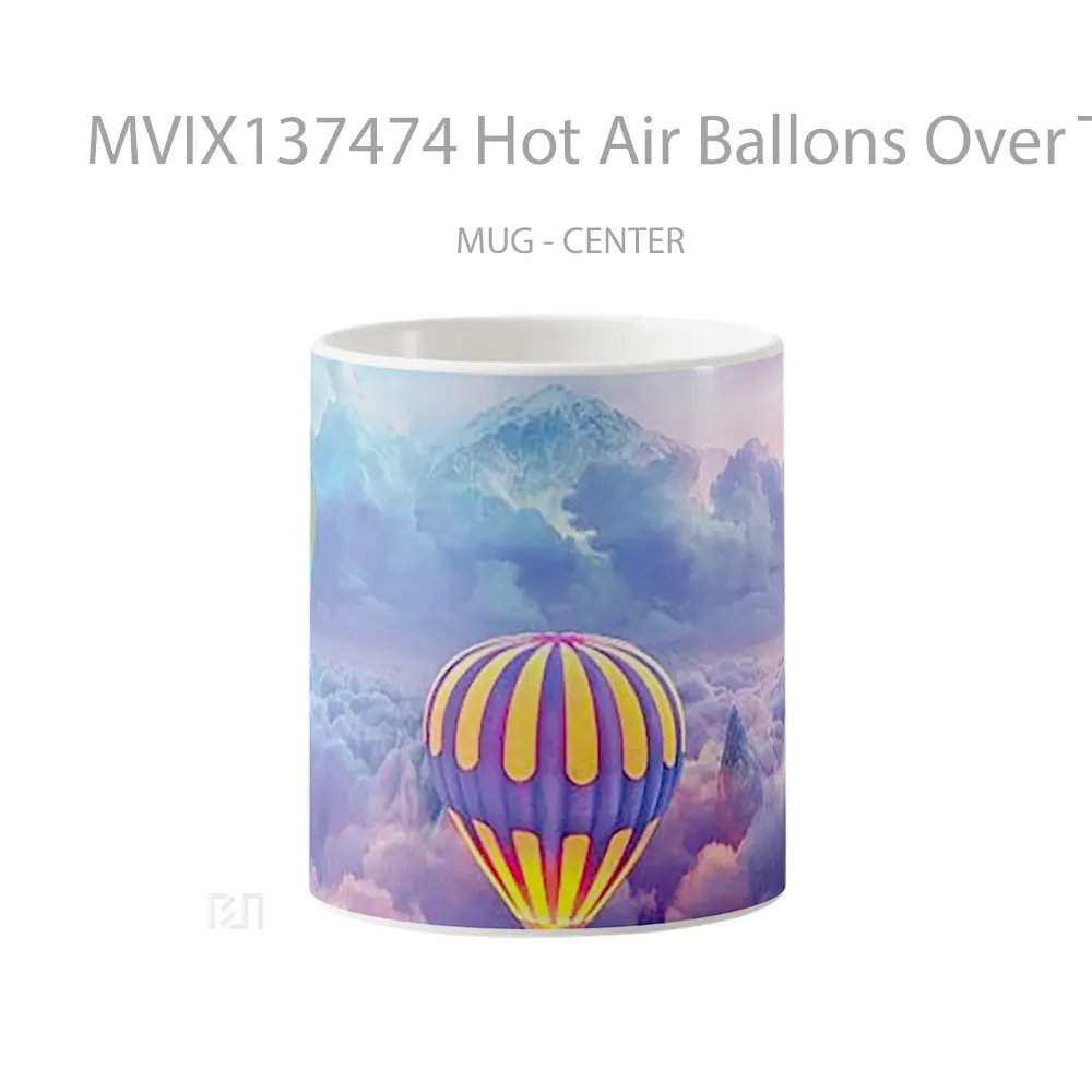 Mug Hot Air Ballons Over The Sky Gelas Pemandangan Alam