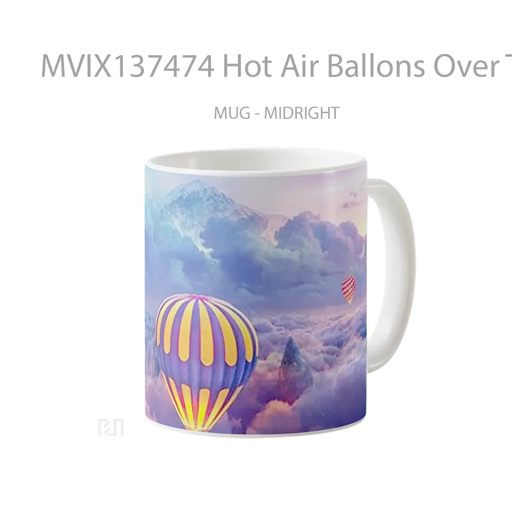 Mug Hot Air Ballons Over The Sky Gelas Pemandangan Alam - All-side / Desain