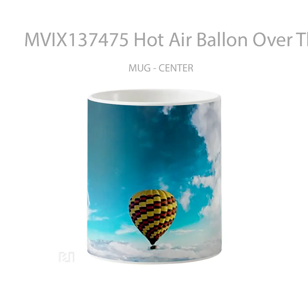 Mug Hot Air Ballon Over The Clouds Gelas Pemandangan Alam