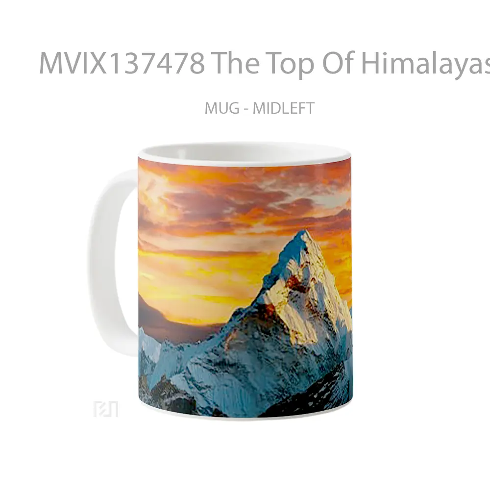 Mug The Top Of Himalayas Mountains At Sunset Gelas Pemandangan Alam - All-side / Desain