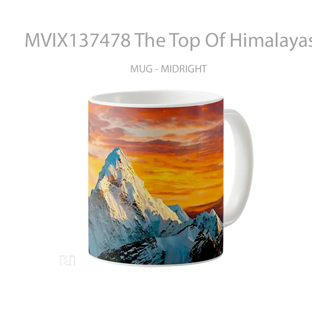 Mug The Top Of Himalayas Mountains At Sunset Gelas Pemandangan Alam - All-side / Desain