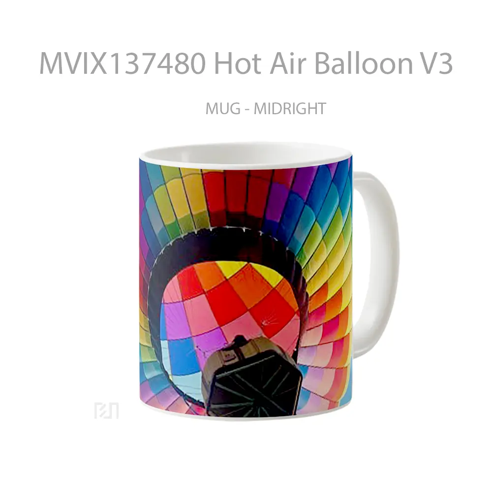 Mug Hot Air Balloon V3 Gelas Keramik Unik - All-side / Desain