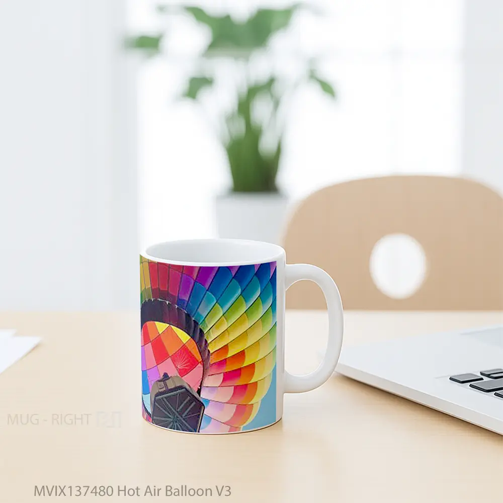 Mug Hot Air Balloon V3 Gelas Keramik Unik - All-side / Desain