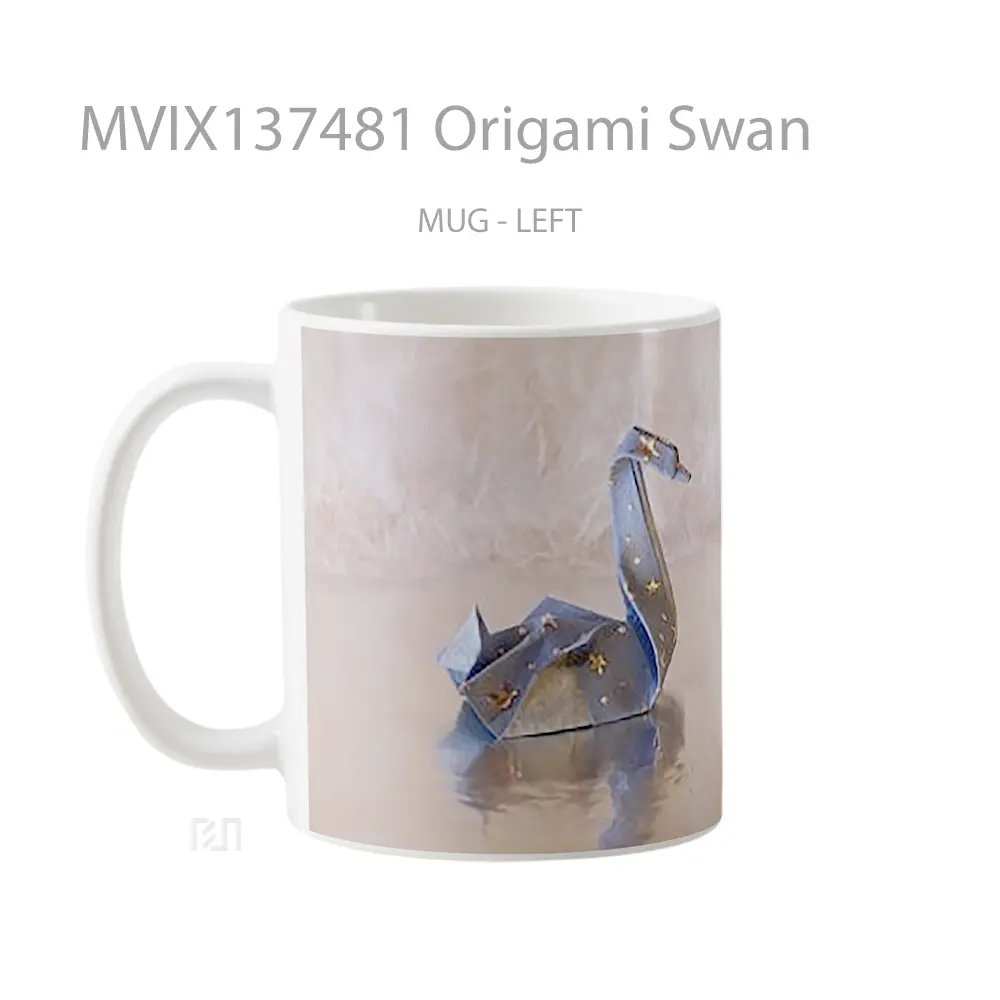 Mug Origami Swan Gelas Keramik Unik - All-side / Desain