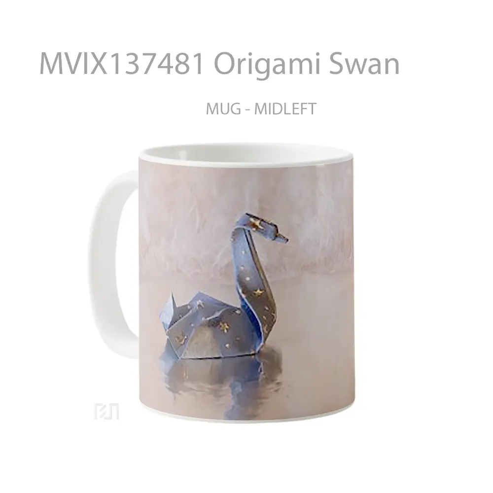 Mug Origami Swan Gelas Keramik Unik - All-side / Desain