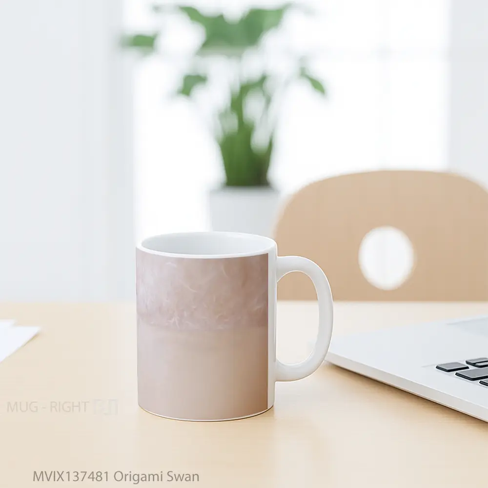 Mug Origami Swan Gelas Keramik Unik - All-side / Desain