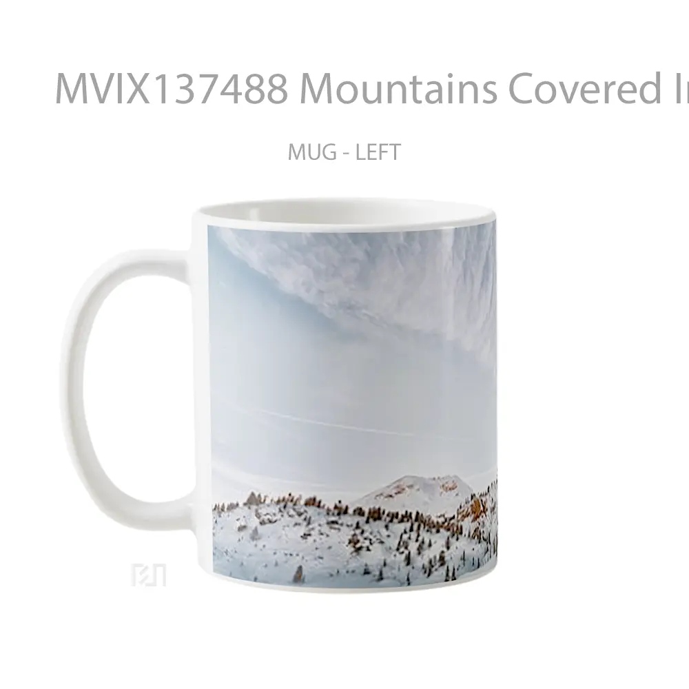 Mug Mountains Covered In Snow V1 Gelas Pemandangan Alam - All-side / Desain