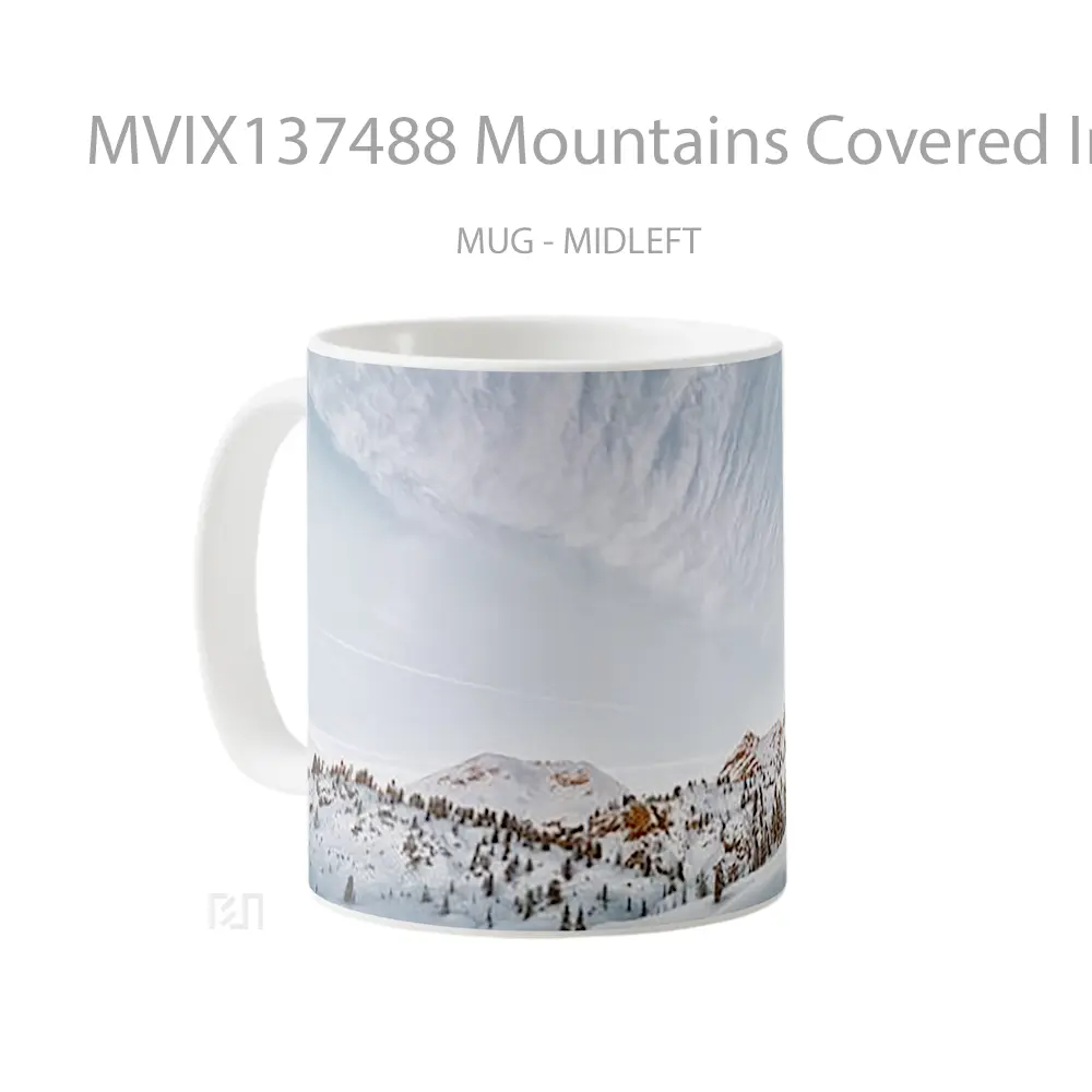Mug Mountains Covered In Snow V1 Gelas Pemandangan Alam - All-side / Desain