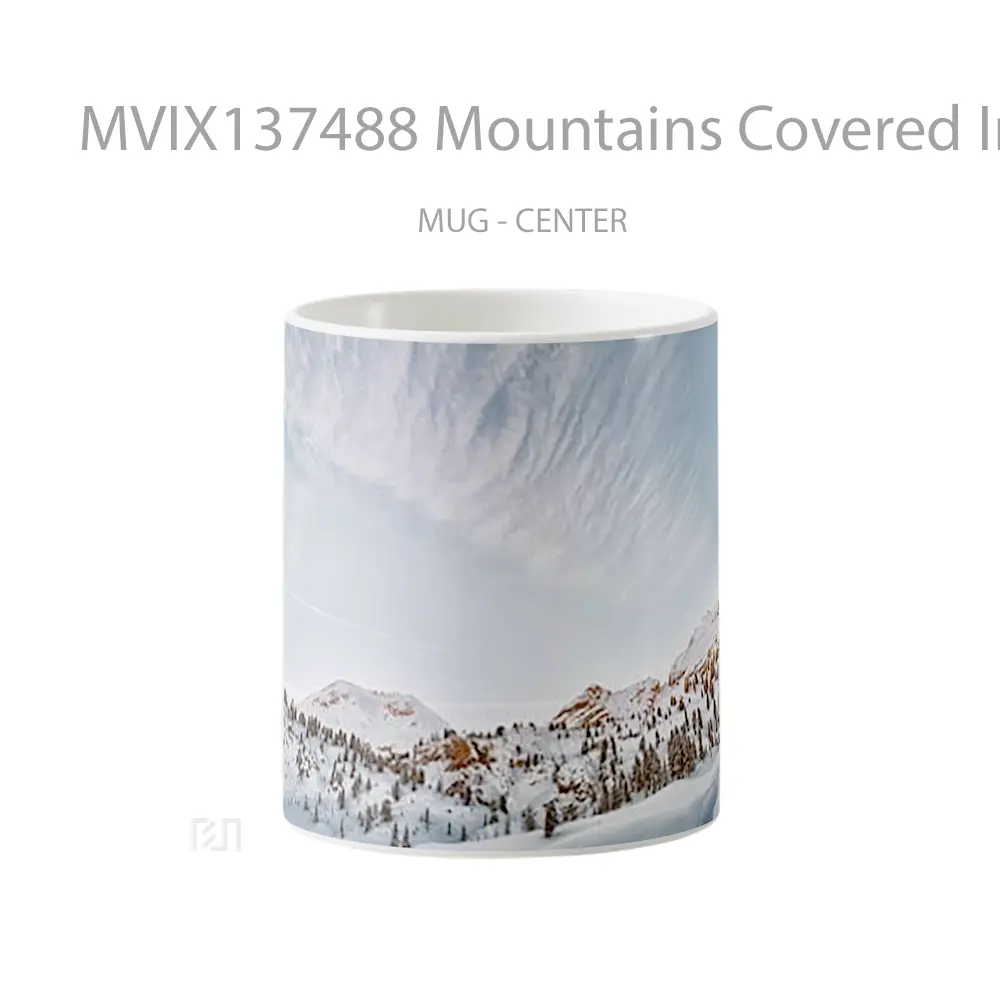Mug Mountains Covered In Snow V1 Gelas Pemandangan Alam