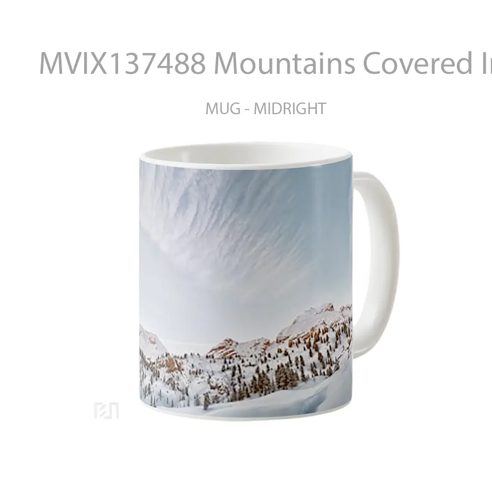 Mug Mountains Covered In Snow V1 Gelas Pemandangan Alam - All-side / Desain