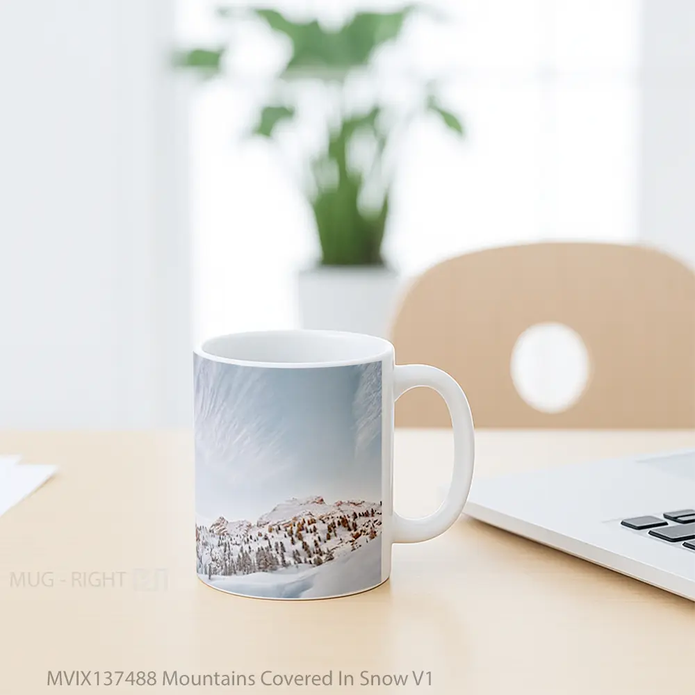Mug Mountains Covered In Snow V1 Gelas Pemandangan Alam - All-side / Desain
