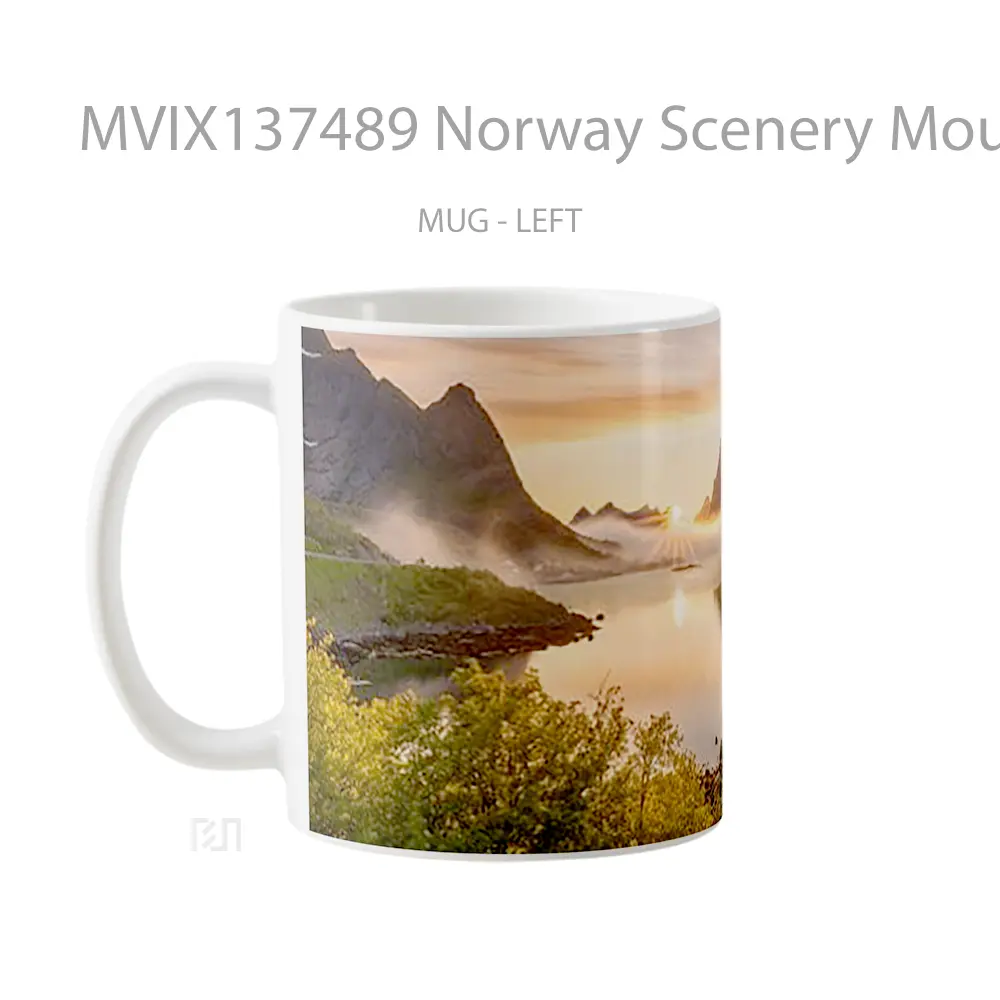 Mug Norway Scenery Mountains At Sunset Gelas Pemandangan Alam - All-side / Desain
