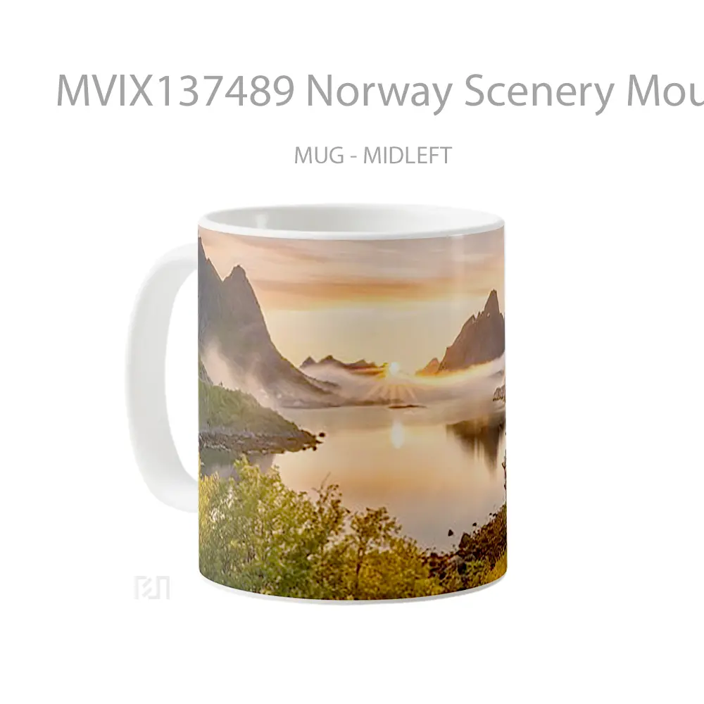 Mug Norway Scenery Mountains At Sunset Gelas Pemandangan Alam - All-side / Desain