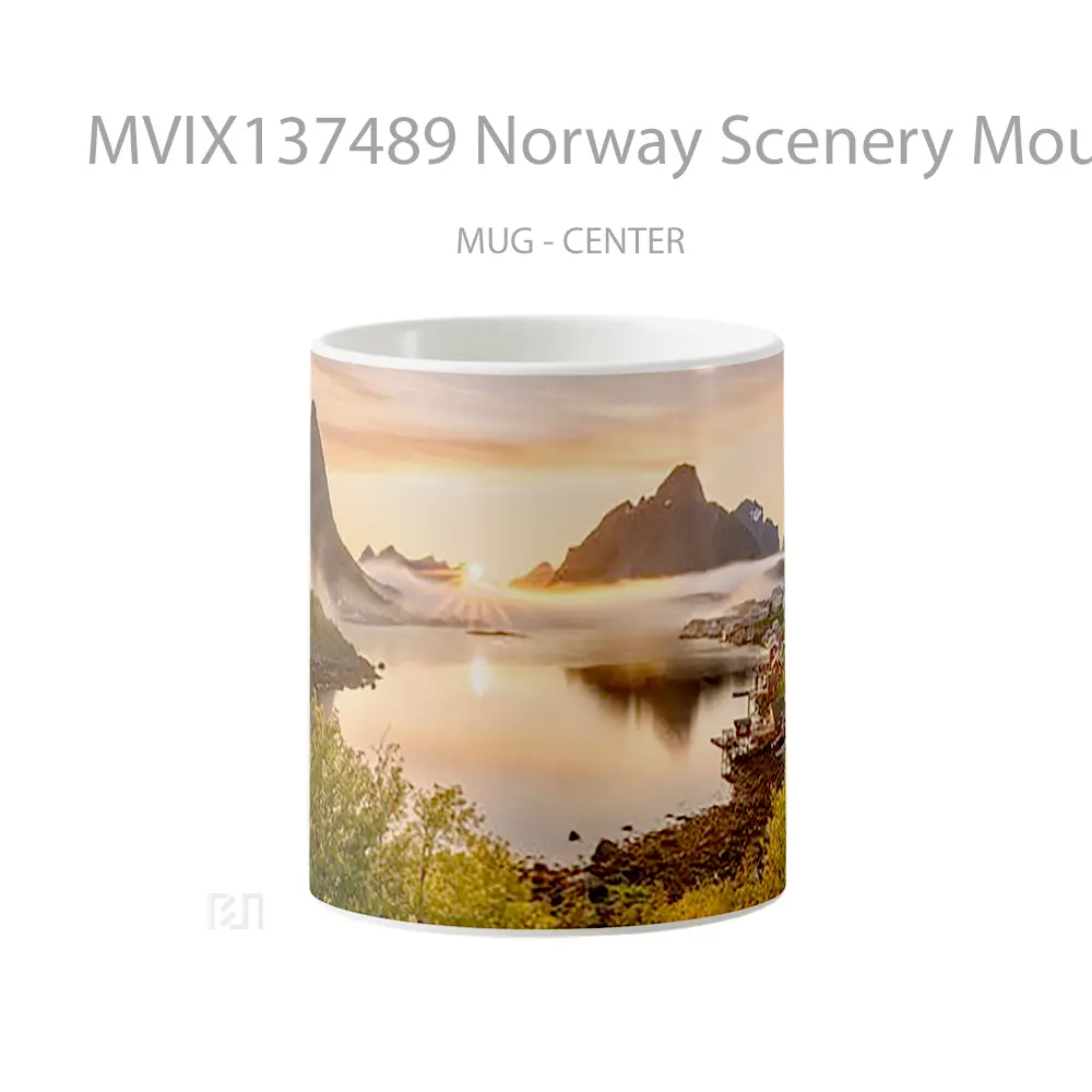 Mug Norway Scenery Mountains At Sunset Gelas Pemandangan Alam
