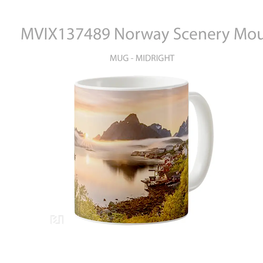Mug Norway Scenery Mountains At Sunset Gelas Pemandangan Alam - All-side / Desain