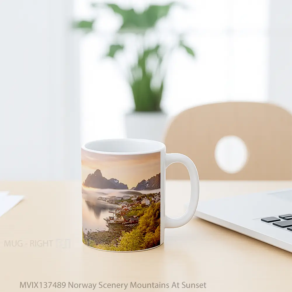 Mug Norway Scenery Mountains At Sunset Gelas Pemandangan Alam - All-side / Desain