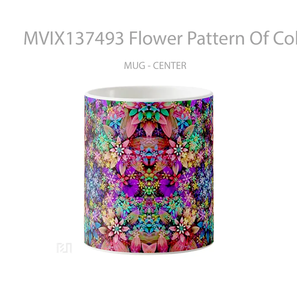 Mug Flower Pattern Of Colors Gelas Pemandangan Alam