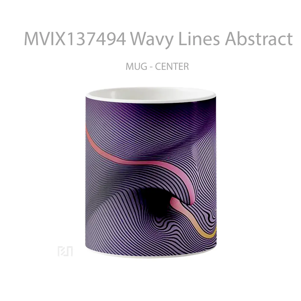 Mug Wavy Lines Abstract Gelas Seni Modern