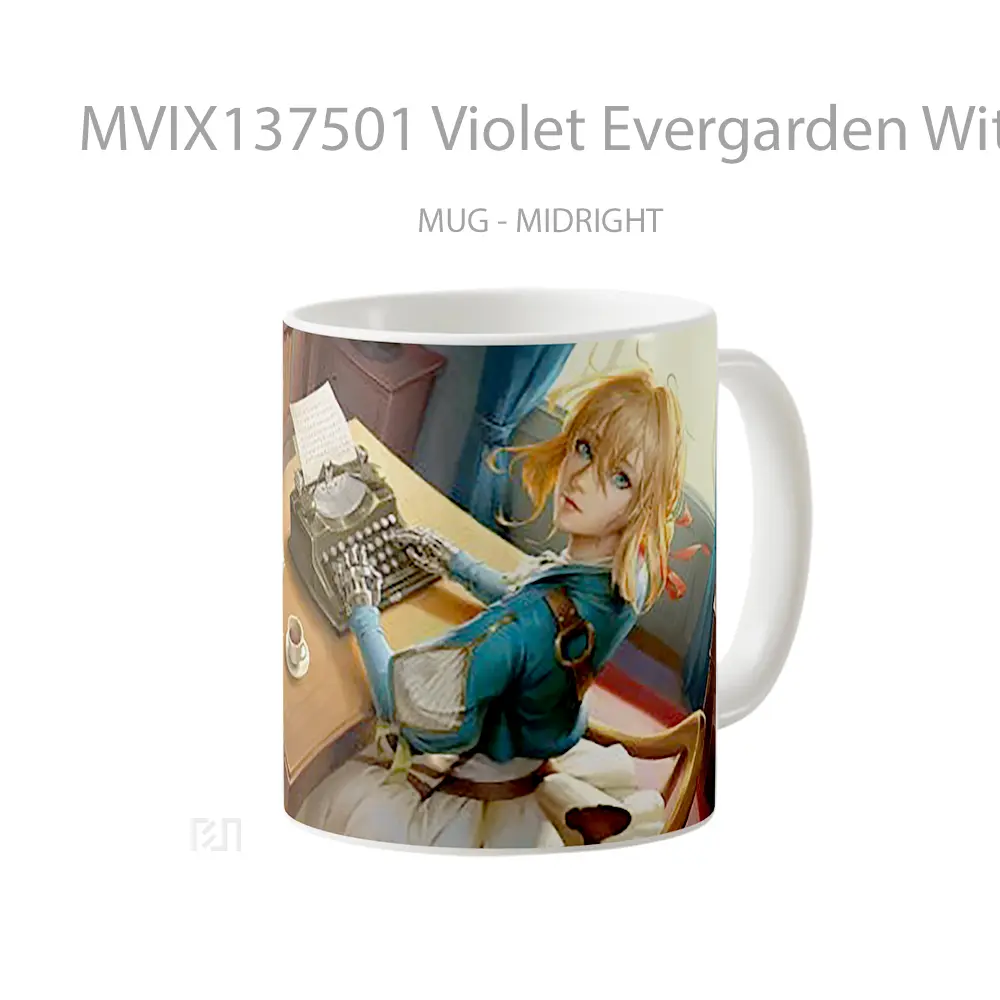 Mug Violet Evergarden With Typewriter Gelas Keramik Unik - All-side / Desain