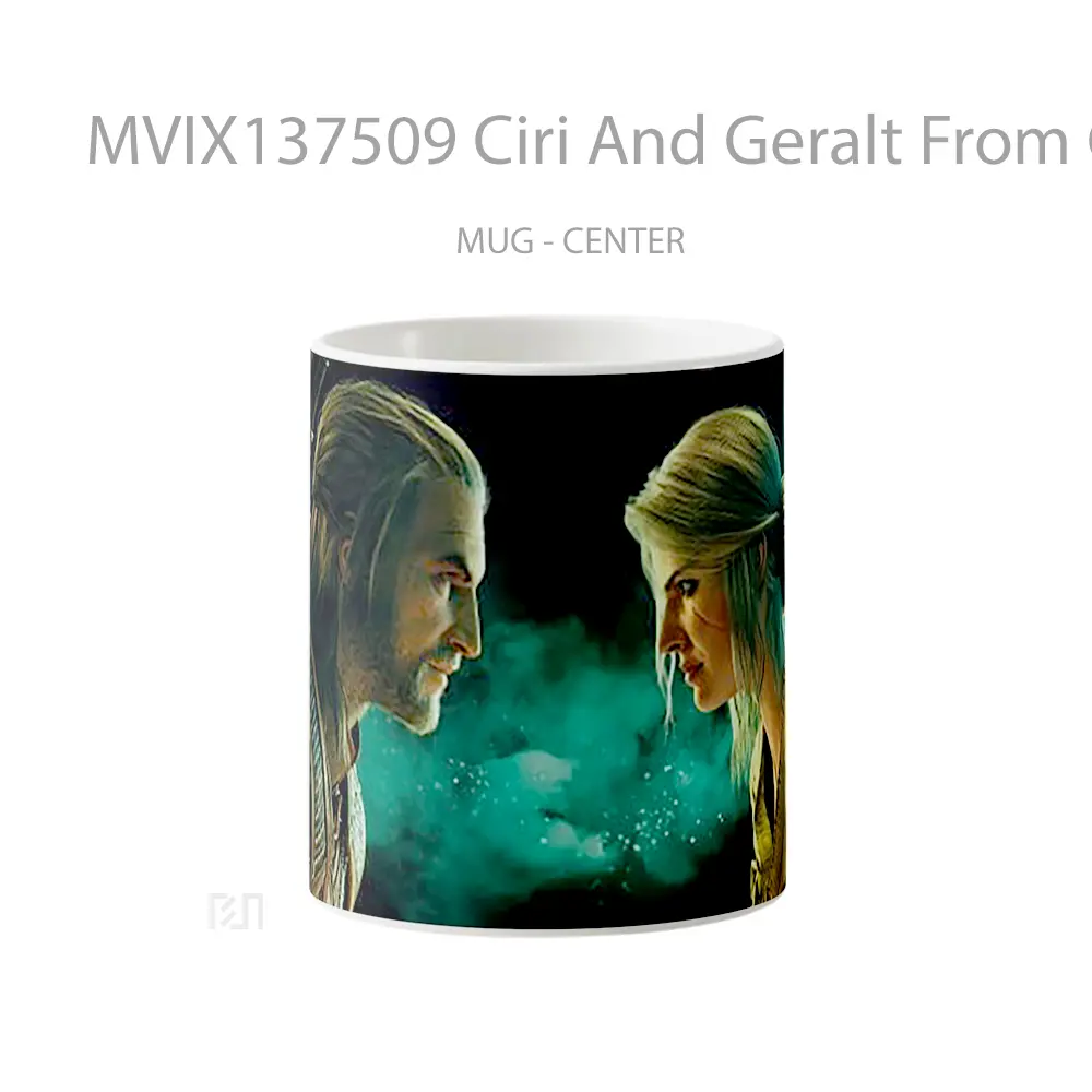 Mug Ciri And Geralt From Gwent The Witcher Card Game Cangkir Gamer