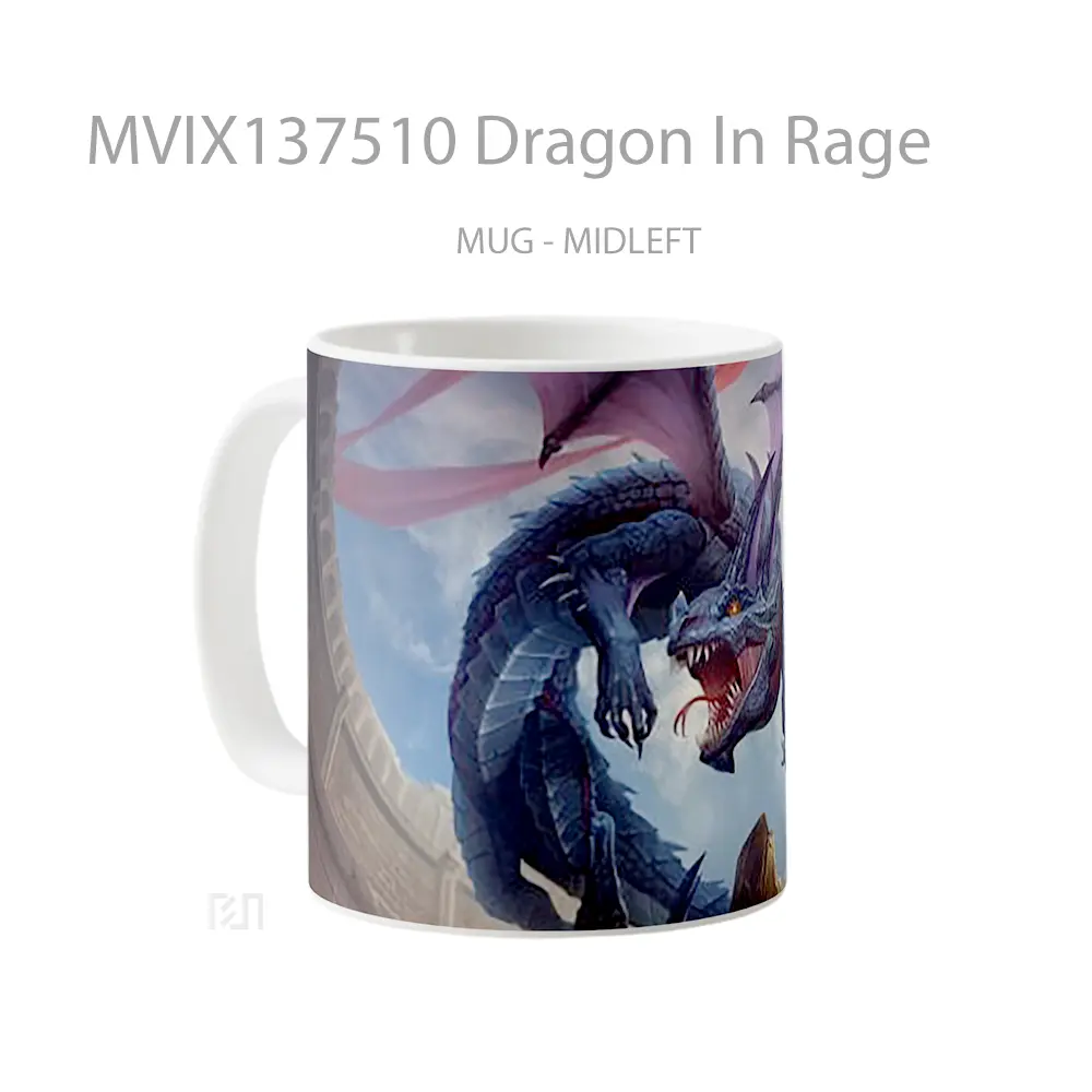 Mug Dragon In Rage Gelas Fantasi - All-side / Desain