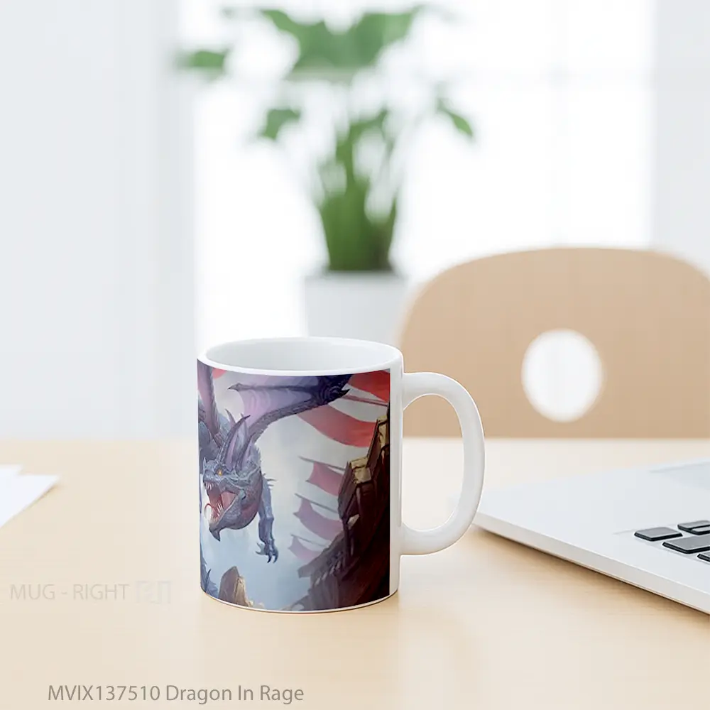 Mug Dragon In Rage Gelas Fantasi - All-side / Desain