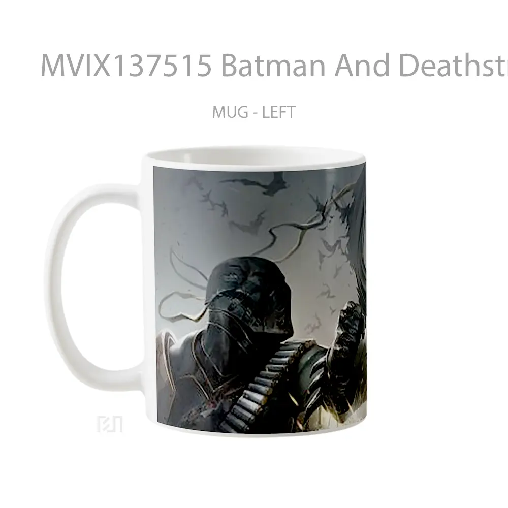 Mug Batman And Deathstroke Fighting Gelas Superhero - All-side / Desain