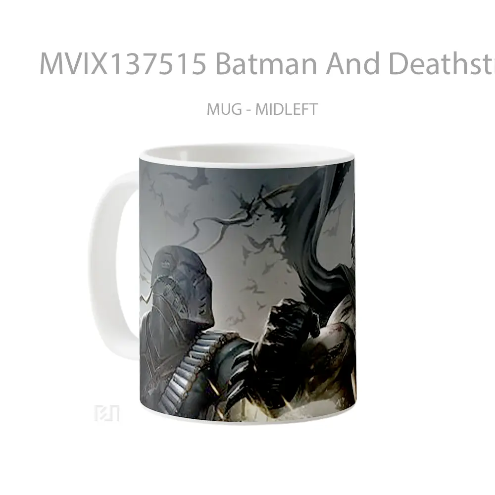 Mug Batman And Deathstroke Fighting Gelas Superhero - All-side / Desain