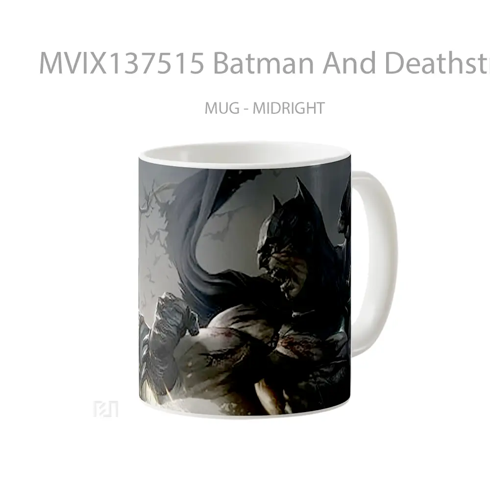 Mug Batman And Deathstroke Fighting Gelas Superhero - All-side / Desain