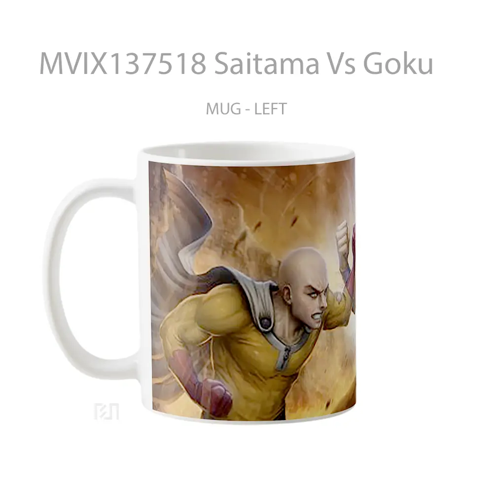 Mug Saitama Vs Goku Cangkir Anime - All-side / Desain