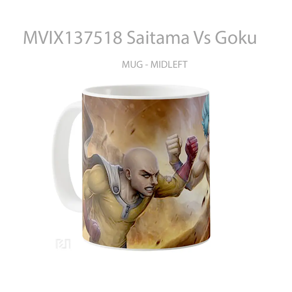 Mug Saitama Vs Goku Cangkir Anime - All-side / Desain