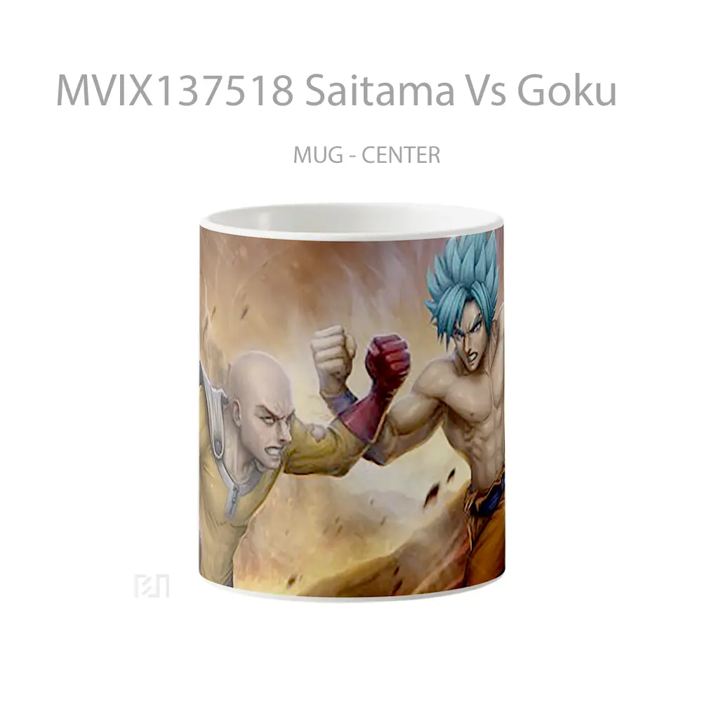 Mug Saitama Vs Goku Cangkir Anime