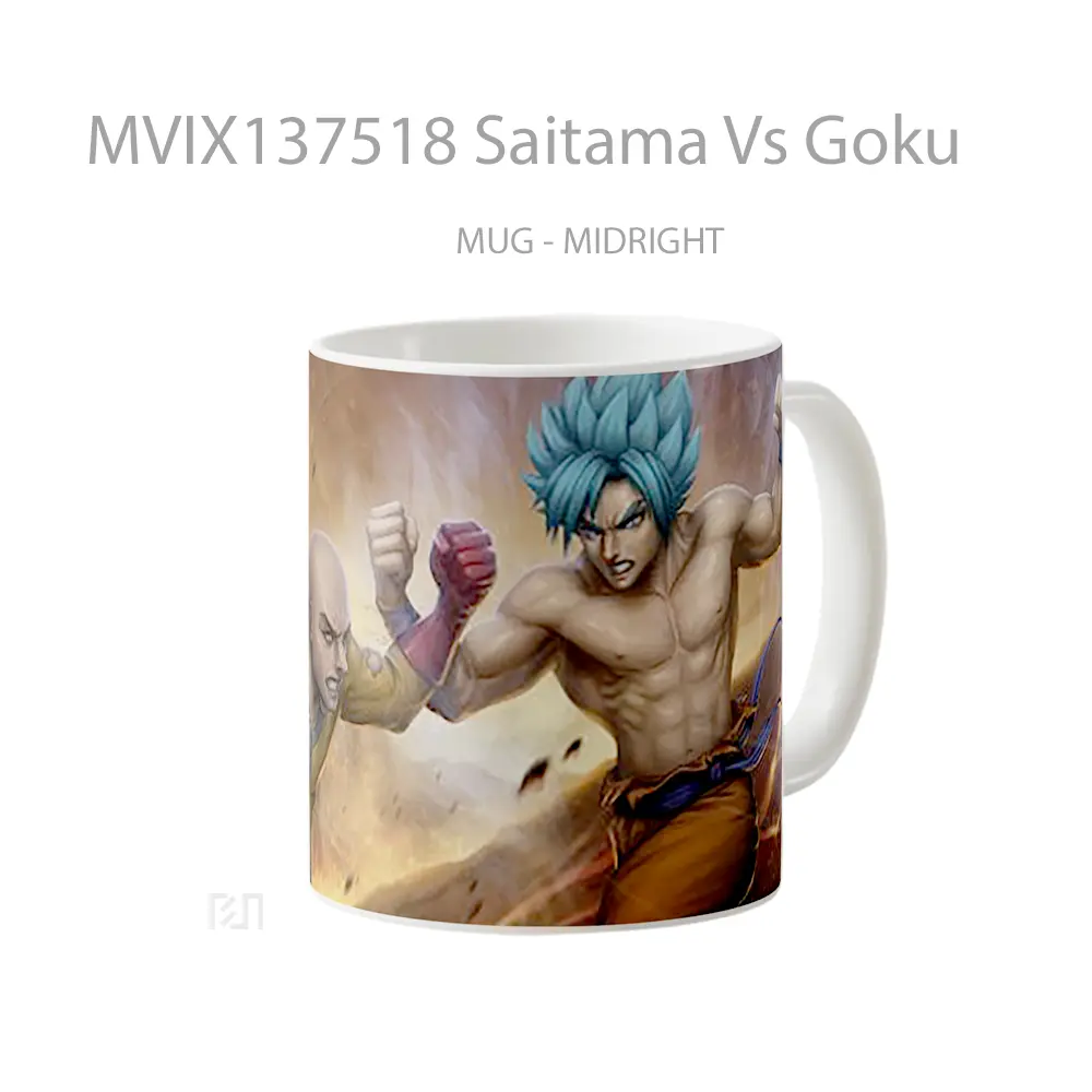 Mug Saitama Vs Goku Cangkir Anime - All-side / Desain