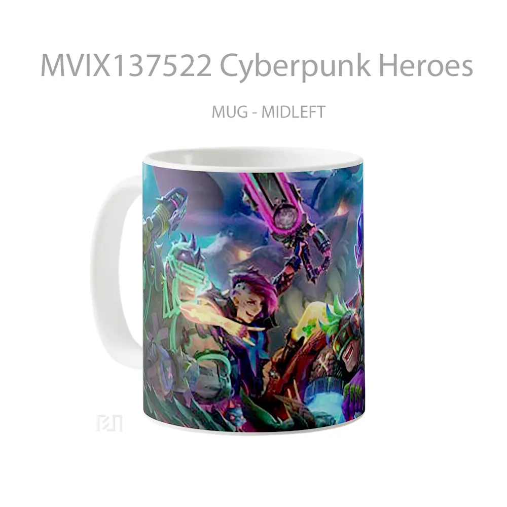 Mug Cyberpunk Heroes Cangkir Gamer - All-side / Desain