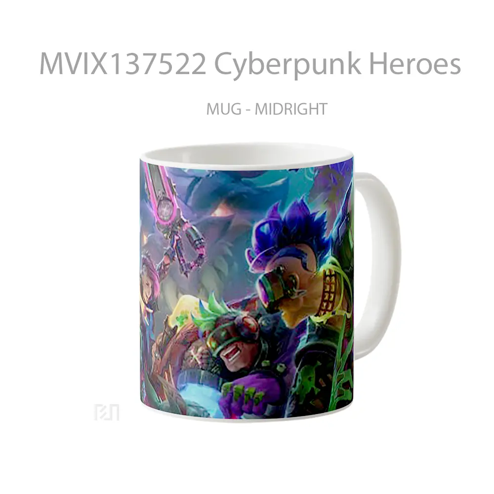 Mug Cyberpunk Heroes Cangkir Gamer - All-side / Desain
